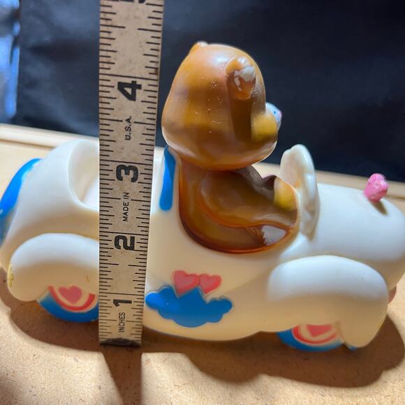 American Greetings AGC Tenderheart 80’s Brown Care Bear Rubber car Toy Vtg - Picture 9 of 16